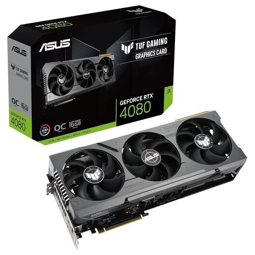 ASUS TUF Gaming GeForce RTX 4080 O16G OC Scheda Grafica Gaming, OpenGL 4.6, 16 GB GDDR6X, PCIe 4.0, HDMI 2.1a, DisplayPort 1.4a, GPU Tweak III, Nero