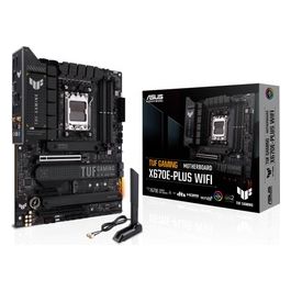 TUF GAMING X670E-PLUS WIFI, Scheda Madre ATX, AMD X670, AMD AM5, DDR5, PCI 5.0, Realtek 2.5Gb Ethernet, WiFi 6E (802.11 ax), 4xM.2, 4xSATA 6GB/s, Realtek 7.1 Surround, Aura Sync RGB, Nero