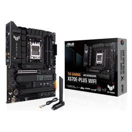 TUF GAMING X670E-PLUS WIFI, Scheda Madre ATX, AMD X670, AMD AM5, DDR5, PCI 5.0, Realtek 2.5Gb Ethernet, WiFi 6E (802.11 ax), 4xM.2, 4xSATA 6GB/s, Realtek 7.1 Surround, Aura Sync RGB, Nero
