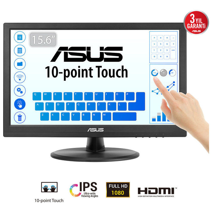 Asus Touch VT169HE Monitor PC 15,6" Full HD IPS (Nero)