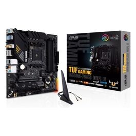 TUF Gaming B550M-PLUS WiFi II Scheda Madre Gaming microATX, AMD B550, Socket AM4, DDR4, PCI 4.0, LAN Realtek 2.5Gb, WiFi 6 (802.11ax), 2xM.2, 4xSATA 6GB/s, 2xUSB 3.2 Gen 2, Aura Sync RGB, Nero