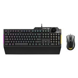 ASUS TUF Gaming Combo K1eM3 Tastiera Usb QWERTY Italiano Nero/GrigioTUF Gaming Combo K1 + M3 Kit Tastiera e Mouse USB, Tasti Programmabili, Switch in Membrana Tattile, 7000 dpi, Resistente all’Acqua, Illuminazione RGB, Aura Sync e Armoury Crate