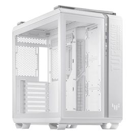 Asus TUF Gaming GT502 Chassis per PC Gaming, Mid ATX, Doppia camera, zone di raffreddamento indipendenti, pannelli laterali senza attrezzi, USB 3.2 Gen2 Type-C frontale, Bianco