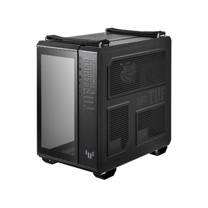 Asus TUF GAMING GT502 PLUS TG ARGB BLACK Case per PC Gaming Mid ATX Doppia camera Pannelli Laterali Senza Attrezzi USB 3.2 Gen2 Type-C 4 ventole ARGB preinstallate Nero