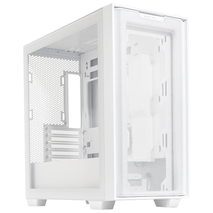 Asus TUF GAMING GT502 PLUS TG ARGB WHITE Case per PC Gaming Mid ATX Doppia camera Pannelli Laterali Senza Attrezzi USB 3.2 Gen2 Type-C 4 ventole ARGB preinstallate Bianco