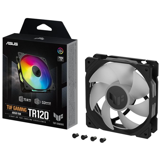 Asus TUF Gaming TR120 ARGB Fan Single Pack Ventilatore 12cm Nero