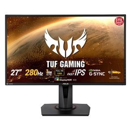 TUF Gaming VG279QM Monitor Gaming 27”, FullHD (1920x1080), 280Hz, IPS, Tempo di Risposta 1ms, G-SYNC, Adaptive Sync, Flicker Free, HDR 400, Riduzione Luce Blu, GamePlus, Regolabile, Nero