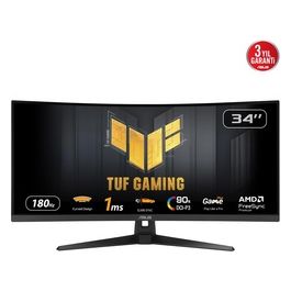 TUF Gaming VG34VQ3B Monitor Gaming Curvo da 34 pollici WQHD (3440x1440) 180Hz ELMB SYNC FreeSync Premium Tempo di Risposta 1ms 90% DCI-P3 DisplayWidget Center