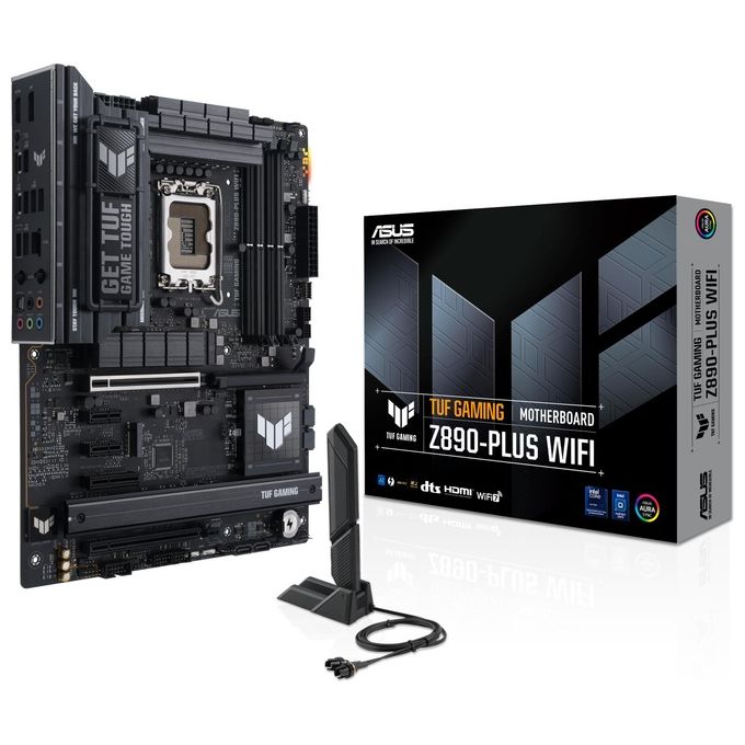 ASUS TUF GAMING Z890-PLUS WIFI Scheda Madre Intel ATX 16121 Fasi di Alimentazione Slot DDR5 PCIe 5.0 GPU di Nuova Generazione 1xUSB4 1xUSB 20Gbps 4 Slot M.2 Wi-Fi 7 Intel 2.5 Gb