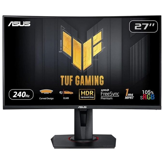 Asus TUF Gaming VG27VQM, Monitor Gaming Curvo Da 27”, Full HD (1920x1080), 240Hz, Tempo di Risposta 1ms, Freesync Premium, Adaptive Sync, HDR10, ELMB,