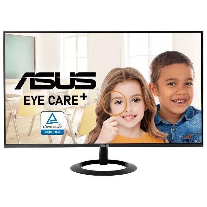 Asus VZ27EHF Monitor Gaming Eye Care da 27” pollici, Full HD (1920x1080), IPS, Frameless, 100 Hz, Adaptative-Sync, Tempo di Risposta 1 ms, HDMI, Filtro Luci Blu, Antisfarfallio, Nero
