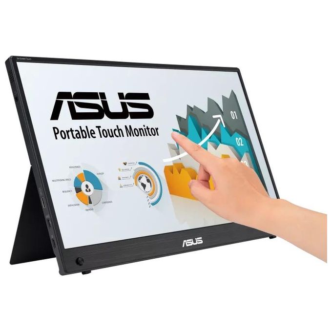 Image of ASUS ZenScreen Touch MB16AMTR Monitor Portatile da 16” pollici (156) IPS FHD (1920x1080) Batteria Integrata Mini-HDMI Tecnologia Anti-sfarfallio e Filtro Luci Blu Nero