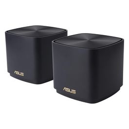 ZenWiFi XD4 Plus - Set di 2 sistemi AX1800 Whole-Home Mesh WiFi 6 (fino a 306 m², AiMesh, AiProtection, fissaggio a parete, controllo app), nero