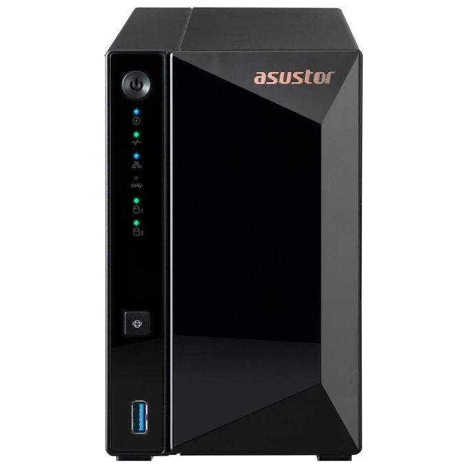 Asustor nas Asustor per 2 Hdd-ssd 3.5'-2,5'sata3 6gb-s no hd qc 1.7ghz-2gb ddr4 (no Espand.) 1p 2,5gbe-3p Usb3.2- Gar.3 anni