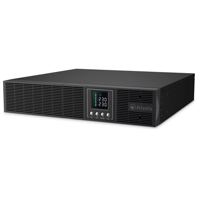 Atlantis A03-OP3002P-RC PRO UPS Gruppo di Continuita' Online Doppia Conversione 3000VA 2700W Rack 2U Tower Sinusoidale Pura LCD SNMP colore Nero