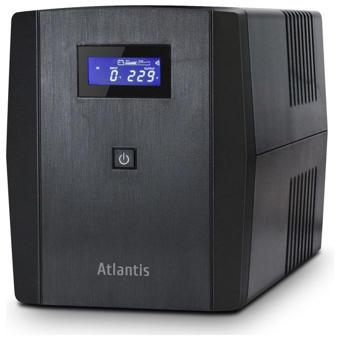 Atlantis OnePower 1200, UPS Line Interactive 1200VA/700W, AVR, Onda PseudoSinusoidale, 3 prese IEC+2 prese Schuko, 2 Batterie 12V 7Ah