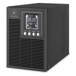 Atlantis A03-OP1002 UPS OnLine Gruppo di Continuità Server Doppia conversione Onda Sinusoidale Pura 1000VA 900W, Tower, display LCD, USB, seriale RS-232, 4 uscite IEC, porta EPO, slot SNMP, 2x12V-9Ah