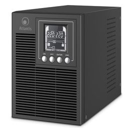 Atlantis A03-OP1002 UPS OnLine Gruppo di Continuità Server Doppia conversione Onda Sinusoidale Pura 1000VA 900W, Tower, display LCD, USB, seriale RS-232, 4 uscite IEC, porta EPO, slot SNMP, 2x12V-9Ah