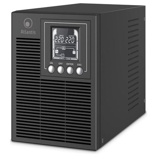 A03-OP1002 UPS OnLine Gruppo di Continuità Server Doppia conversione Onda Sinusoidale Pura 1000VA 900W, Tower, display LCD, USB, seriale RS-232, 4 uscite IEC, porta EPO, slot SNMP, 2x12V-9Ah