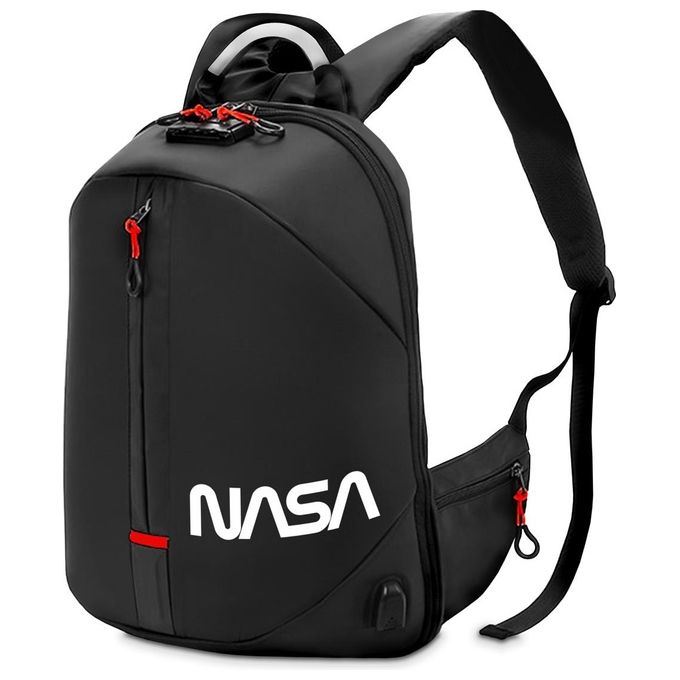 Atlantis BackPack The Moon Project NASA Worm Zaino per Notebook 15.6'' orta USB per Battery Bank Vano Ultracapiente 26 Litri Aggancio Trolley Security Lock Maniglia in Metallo Nero