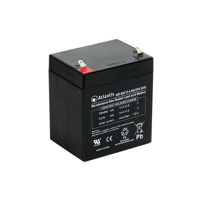 Atlantis Batteria Per Ups, Antifurti 12v/4,5ah Scatola Singola