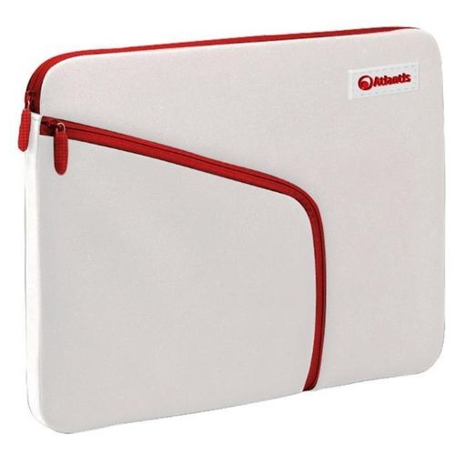 Atlantis Borsa notebook Tablet 7'' Philo-bianco+zip Rossa-tasca Laterale