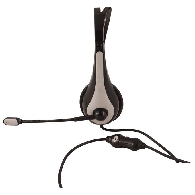 Atlantis Cuffia E Microfono Con Regolatore Di Volume E Inserto Grigio