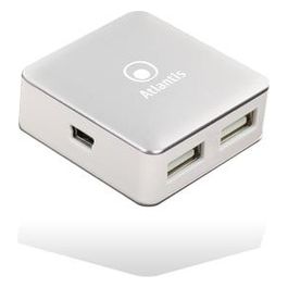 Atlantis Hub Mini Usb 2.0 4porte Bianco/argento