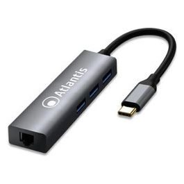 Land A04-TC_LAN+HB Hub di Interfaccia Usb 3.0 Type-C Nero