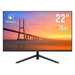 Atlantis Land Monitor 22 pollici, schermo 22" VA 75Hz, Full HD 1920x1080, VGA HDMI, inclinabile, risposta 6,5ms, Contrasto 3000:1, Angolo 178/178, Cavo HDMI 1,5m