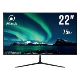 ATLANTIS Monitor 22'' VA 75Hz, Full HD 1920x1080, VGA HDMI, FreeSync, inclinabile, risposta 5ms, Contrasto 3000:1, Angolo 178/178, Cavo HDMI 1,5m