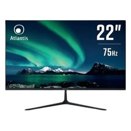 ATLANTIS Monitor 22'' VA 75Hz, Full HD 1920x1080, VGA HDMI, FreeSync, inclinabile, risposta 5ms, Contrasto 3000:1, Angolo 178/178, Cavo HDMI 1,5m