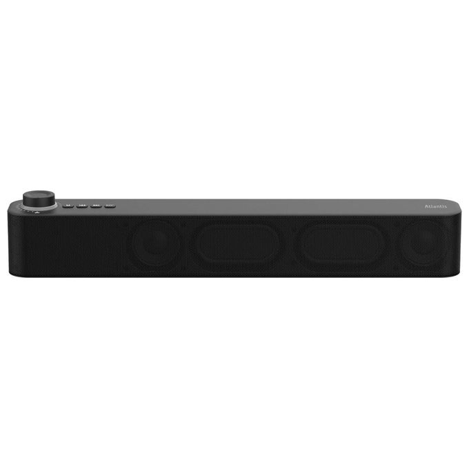 Atlantis P003-C0820-B Mini Soundbar Bluetooth 5.3 20W Jack 3.5mm Batteria 2400 mAh Radio FM USB MicroSD colore Nero