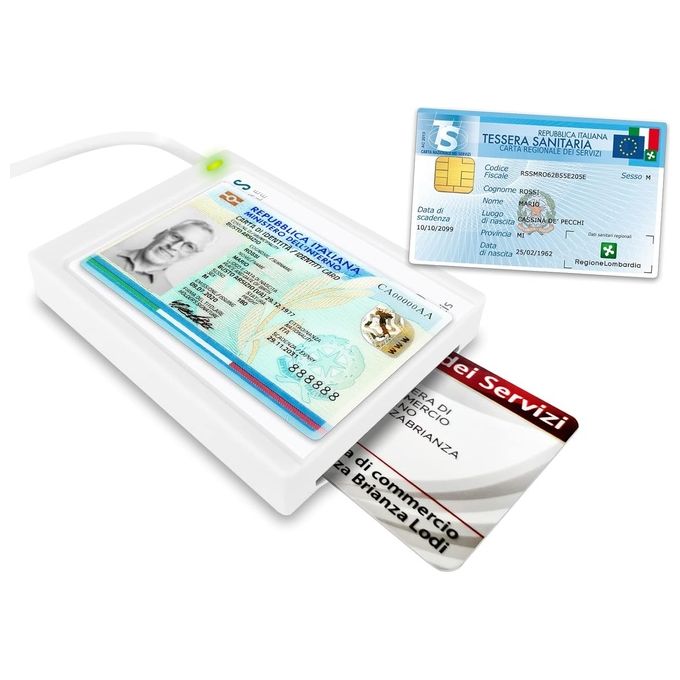 Atlantis P005-CIED331C Lettore Cie 3.0 Carta d'Identita' Elettronica e Tessera Sanitaria Italiana