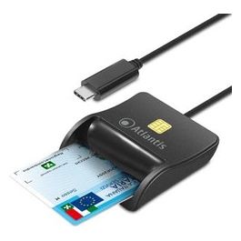 Atlantis P005-smartcr-c Lettore Smart Card Reader per Cns/crs/ts Firma Digitale Fascicolo Sanitario Siti Governativi Type-C 10cm