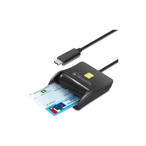 Atlantis P005-smartcr-c Lettore Smart Card Reader per Cns/crs/ts Firma Digitale Fascicolo Sanitario Siti Governativi Type-C 10cm
