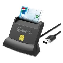 Atlantis  P005-smartcrv-u Lettore Smart Card Reader Verticale per Cns/crs/ts Firma Digitale Fascicolo Sanitario Siti Governativi Usb 120cm