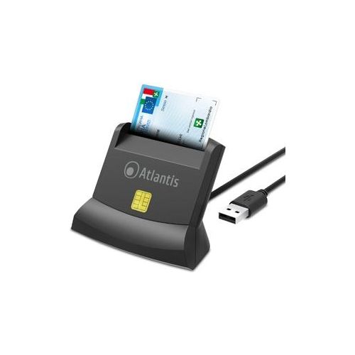 Atlantis  P005-smartcrv-u Lettore Smart Card Reader Verticale per Cns/crs/ts Firma Digitale Fascicolo Sanitario Siti Governativi Usb 120cm