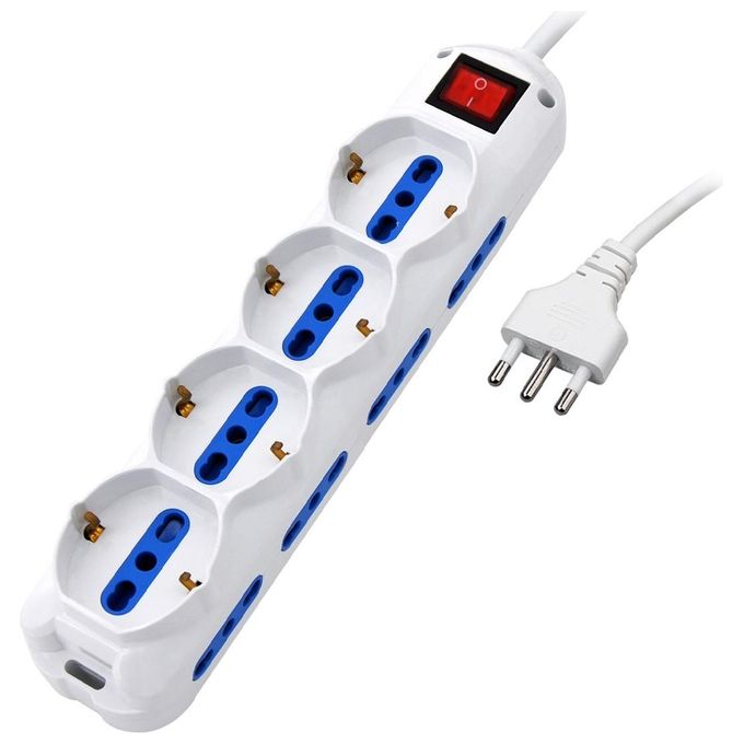 Atlantis P011-sl2514-w Multipresa 12 Posti 4 Schuko 8 Ita-eu Interruttore Spina 16a Bianca