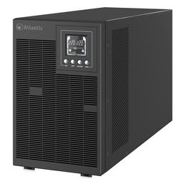 Atlantis A03-OP3002P PRO UPS OnLine Gruppo di Continuità Server Doppia conversione Onda Sinusoidale Pura 3000VA 2700W, Tower display LCD, USB, seriale RS-232, 4 uscite IEC, slot SNMP, 6x12V-9Ah