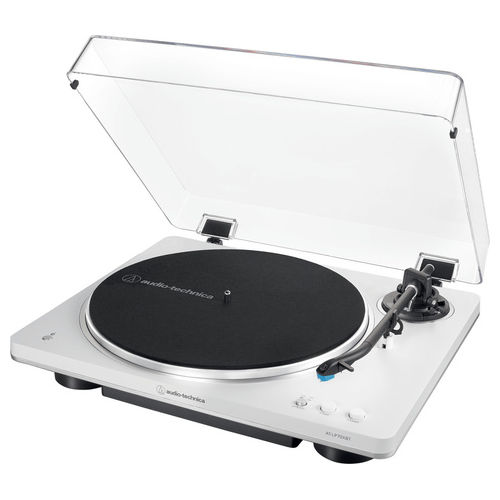 Audio-Technica AT-LP70XBTWS Giradischi Automatico Bluetooth 5.2 Trasmissione a Cinghia 33 1/3 45 rpm colore Argento Bianco