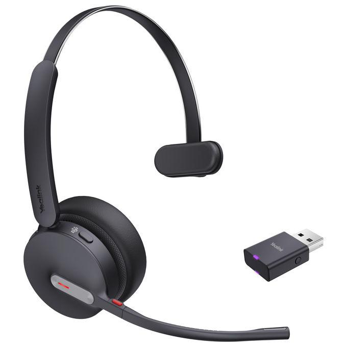 Yealink WH64 HYBRID MONO TEAMS Auricolare Wireless DECT Bluetooth 5.2 Ufficio colore Nero