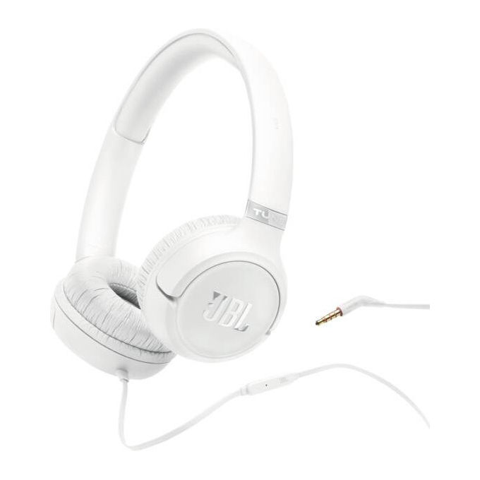 JBL JBLT530WHT Tune 530 Cuffie On-Ear Cablate Jack 3.5 mm Pure Bass Sound Microfono In linea Pieghevoli colore Bianco