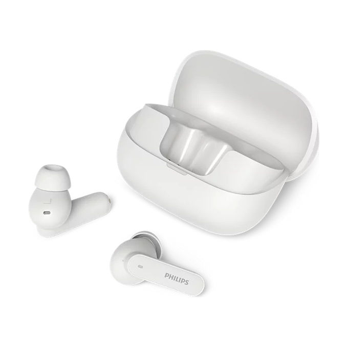 Philips TAT3000WT-00 Auricolari Bluetooth Cancellazione Rumore Attiva Fino a 48 Ore di Riproduzione colore Bianco