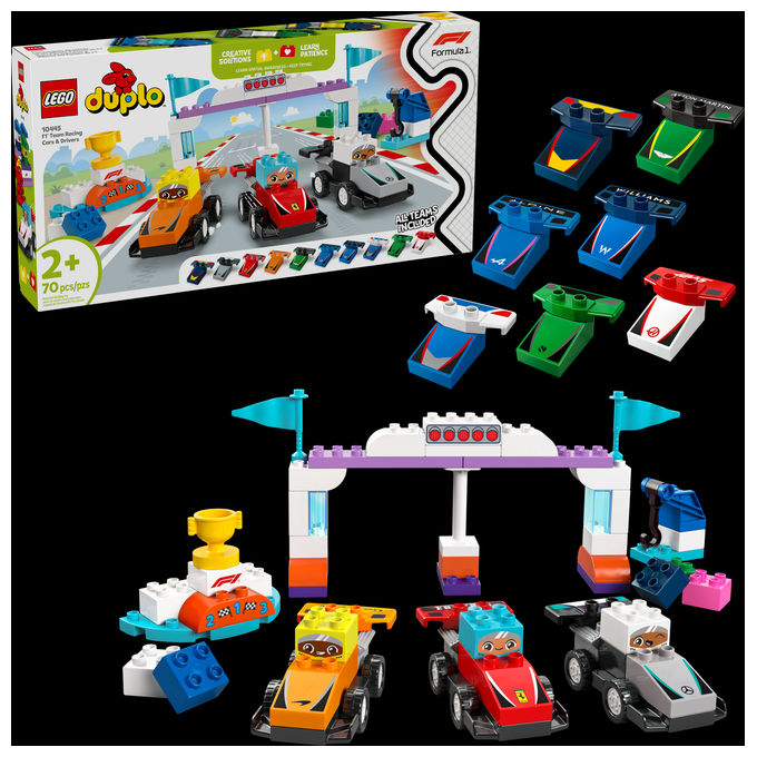 Image of LEGO Duplo Auto da corsa e piloti Team F1 10445