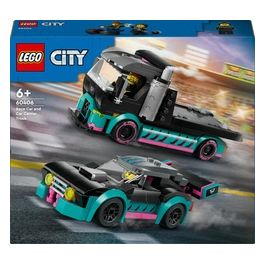 LEGO City 60406 Auto da Corsa e Trasportatore, Macchina e Camion Giocattolo per Bambini di 6+, Veicolo con Rampa Funzionante