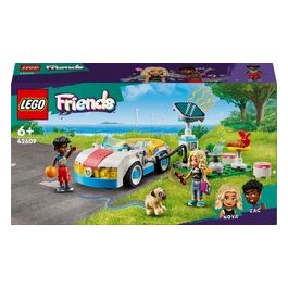 LEGO Friends 42609 Auto Elettrica e Caricabatterie, Giochi per Bambini di 6+ Anni con Macchina Giocattolo e 2 Mini Bamboline