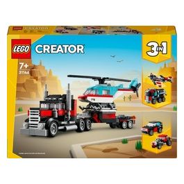 LEGO Creator 31146 3in1 Autocarro con Elicottero, Giochi per Bambini 7+ Anni Ricostruibile in Aereo e Cisterna o Auto e SUV