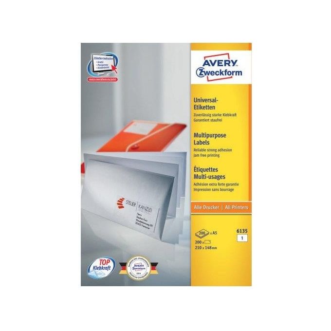 Avery 200 Etichette Multiuso A5 210x148mm