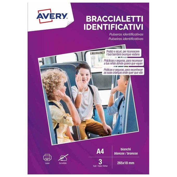 Avery Braccialetti Identificativi 265x18mm